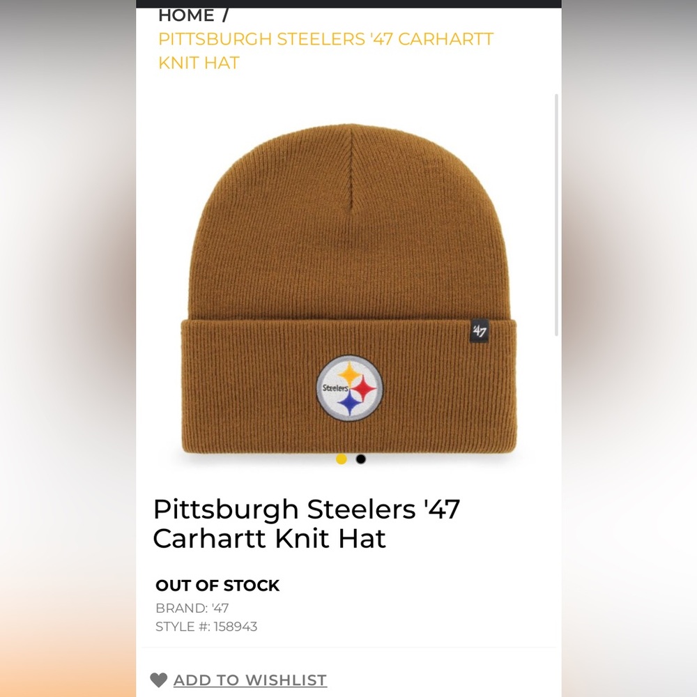 Carhartt Steelers Beanie Unisex